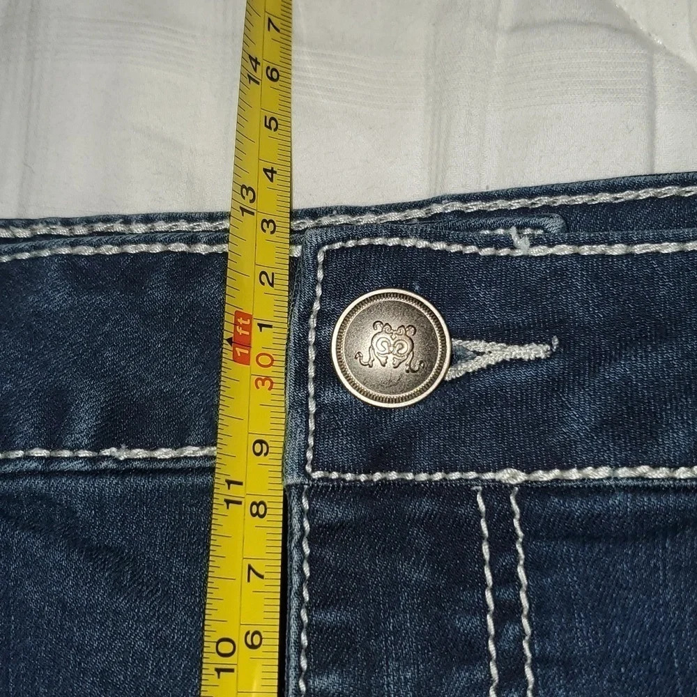 New Direction Weekend Blue Jean Shorts with Studs and Cuffed Leg - Picture 10 of 11